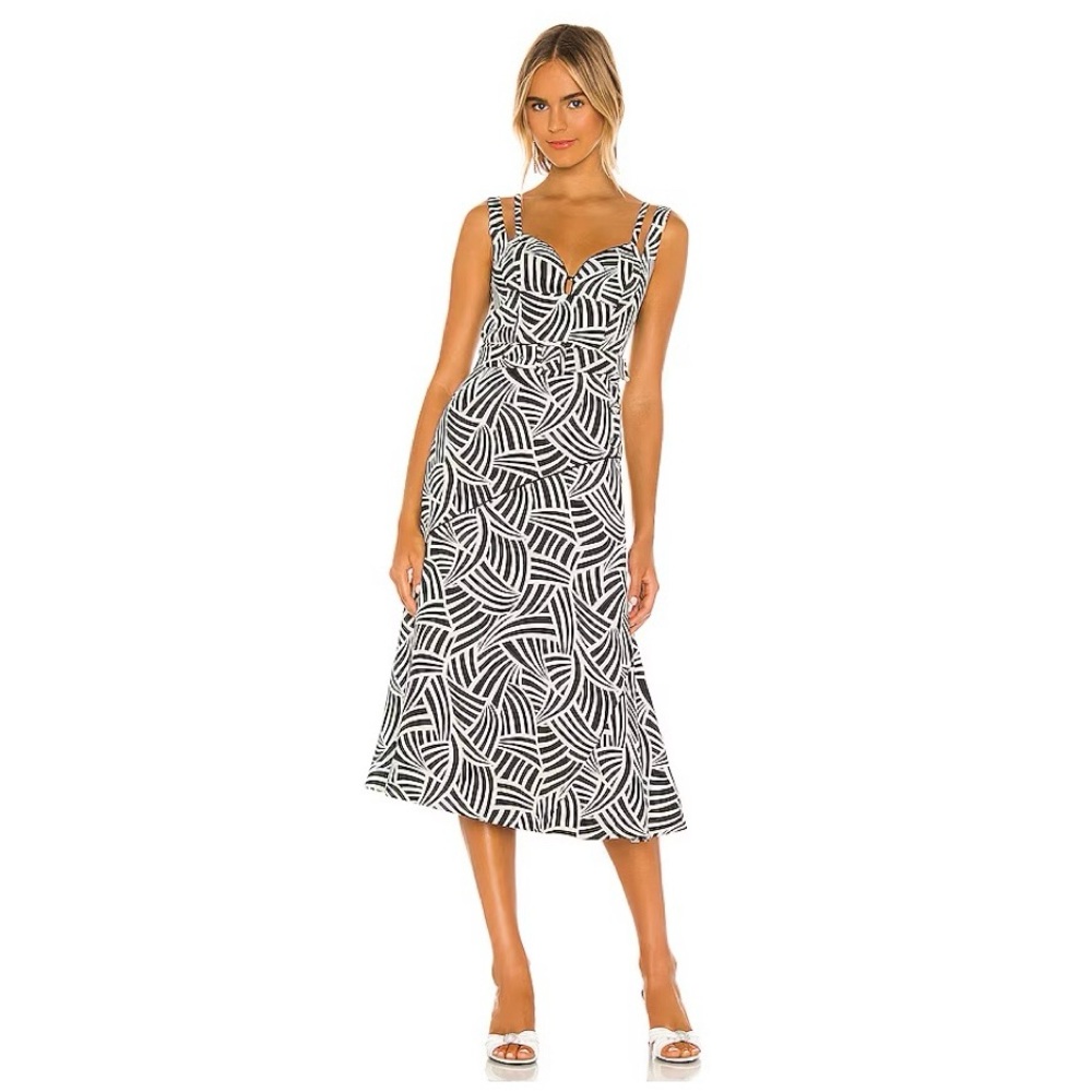 Alexis Minasa Midi Dress Onyx Wave